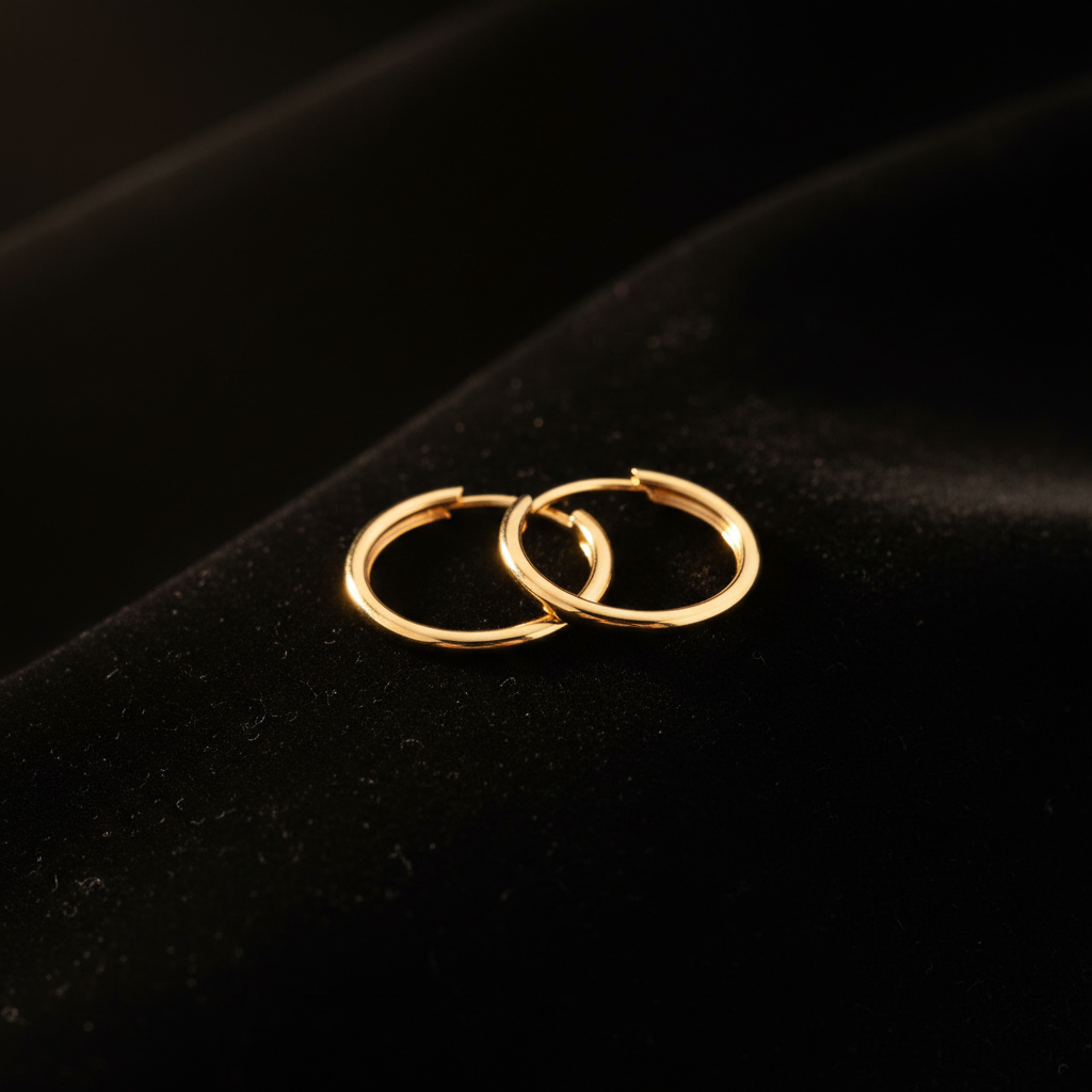 The Sovereign Hoops — thin gold hoop earrings by Zovaire
