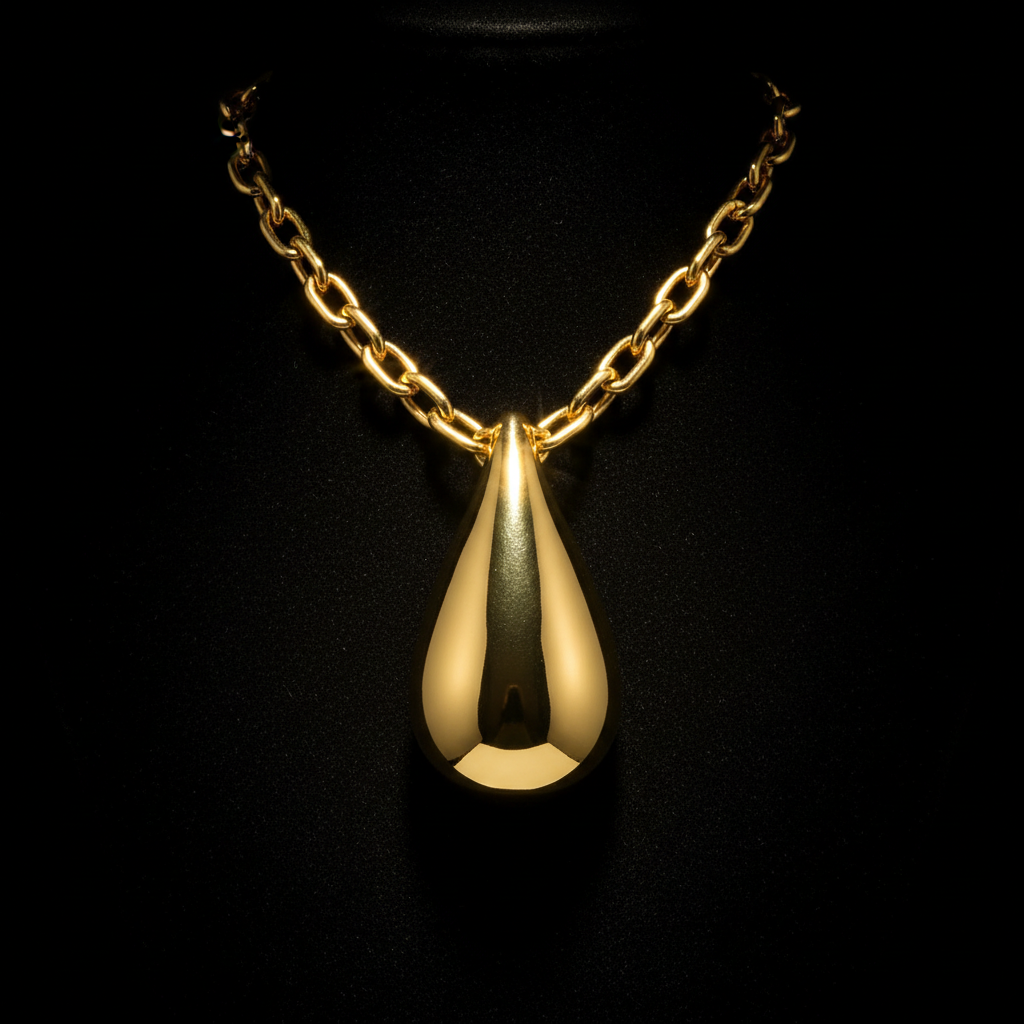 The Gold Drop Pendant — gold teardrop pendant necklace by Zovaire