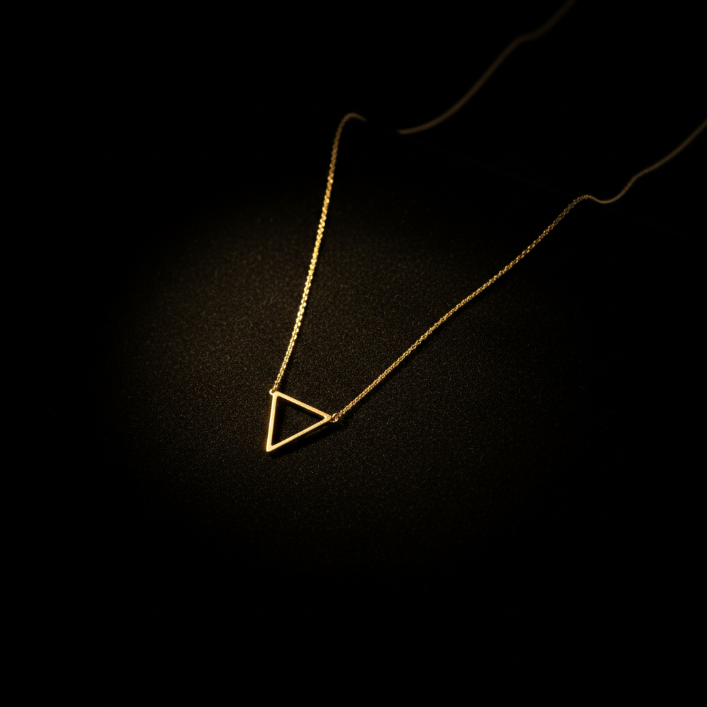 The Geo Drop Necklace — delicate gold pendant necklace by Zovaire