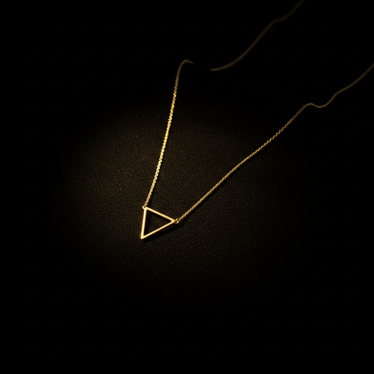 The Geo Drop Necklace — delicate gold pendant necklace by Zovaire