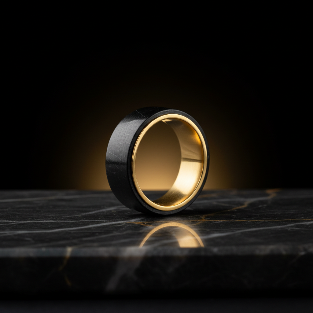 The Noir Sovereign Ring — blackened obsidian ring by Zovaire