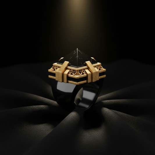 The Obsidian Throne Ring — statement dark stone ring by Zovaire