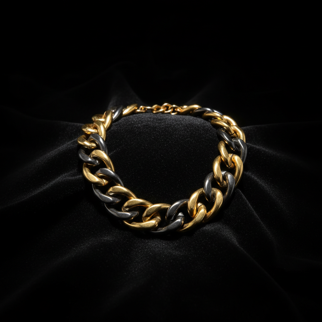 The Dual Empire Chain — layered gold and black statement necklace by Zovaire