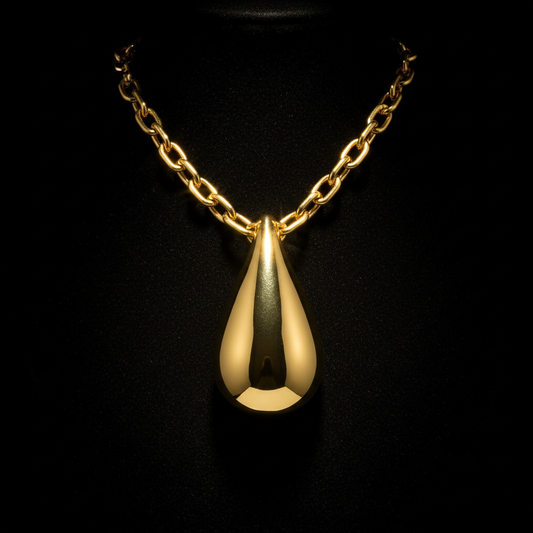 The Gold Drop Pendant — gold teardrop pendant necklace by Zovaire