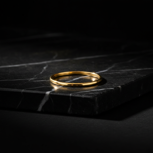 The Whisper Band — ultra-thin gold ring by Zovaire